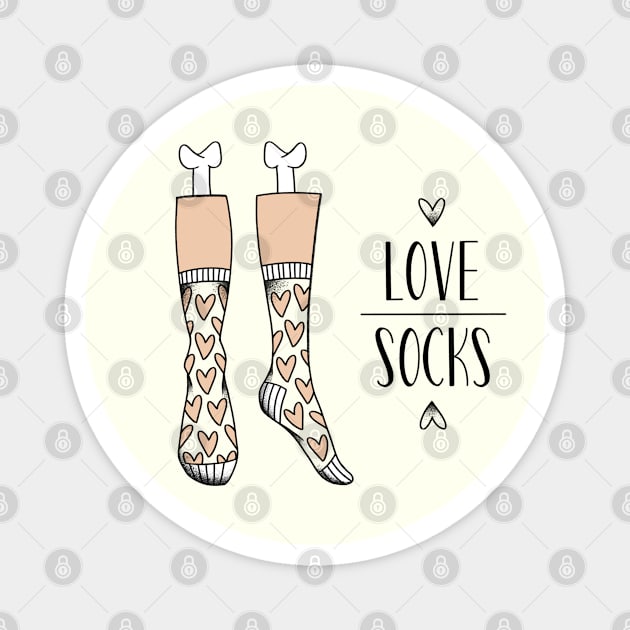 Love Socks Magnet by freshinkstain